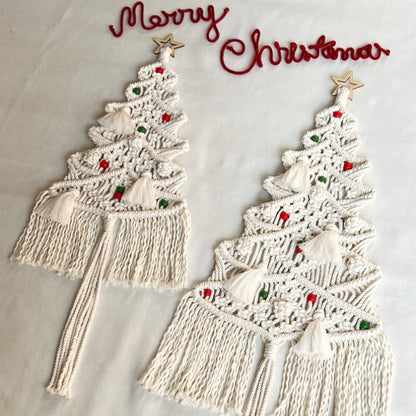 Macrame Christmas Tree White Pine Tree Christmas Wall Hanging Boho Christmas