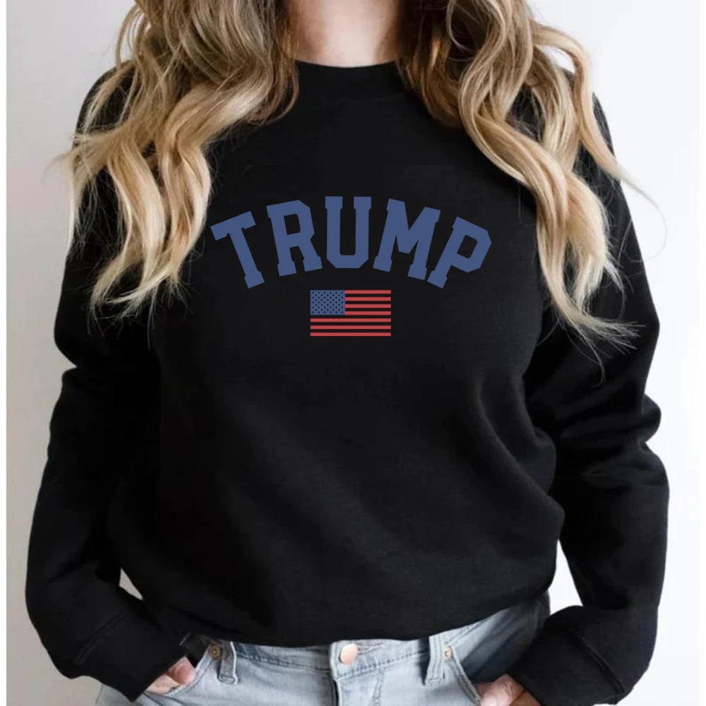 Trump Sweatshirt Trump 2024 Women Long Sleeve Sweatshirts