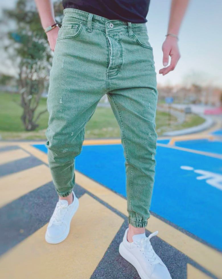 Fashion Streetwear Men Jeans Big Pocket Denim Cargo Pants Hip Hop Jeans Men