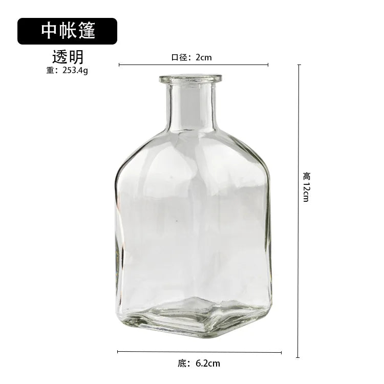 Colorful Glass Vase Transparent Simple Glass Bottle Table Crafts Ornaments