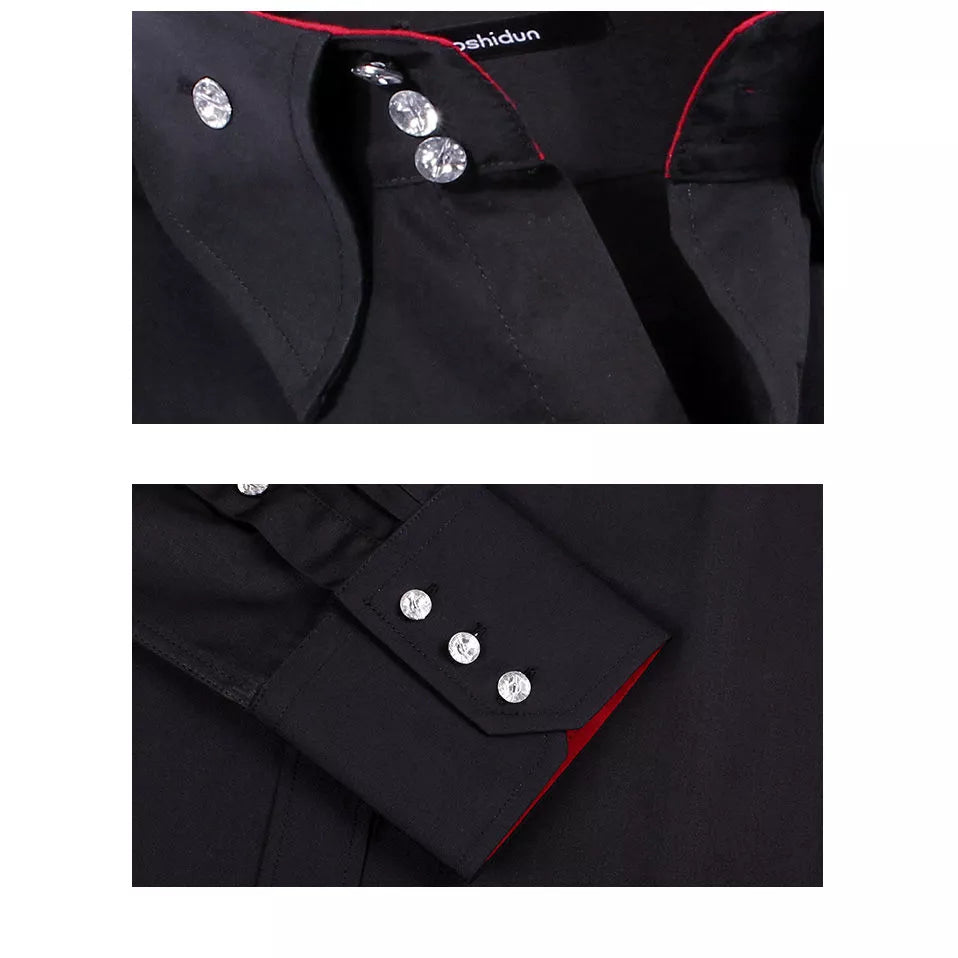 Men's Casual Shirt Long Sleeve Korean Trends Fashion Button-Down Collared Shirt