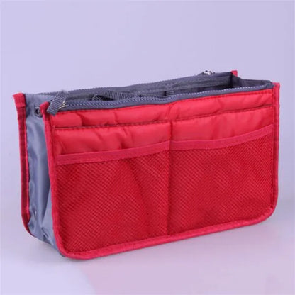 Nylon Cosmetic Bags for Women Tote Insert Double Zipper Makeup Bag Toiletries