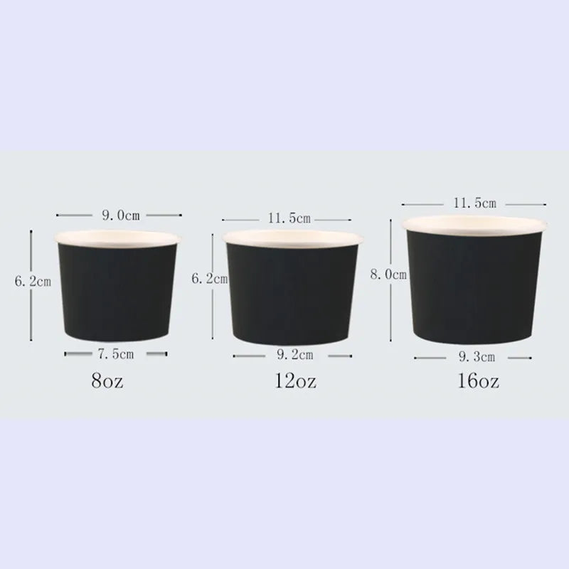 50pcs High Quality Black Thicken Disposable Paper Cups