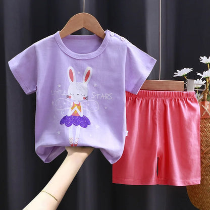 Fashion Baby Girls Clothes Summer Baby Girls Sets Cute Girls T-Shirt + Shorts