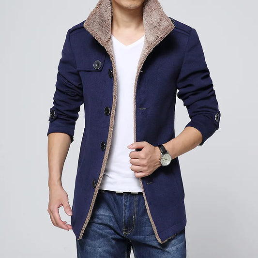 Winter Jackets Mens Casual Men Blends Fleece Warm Windbreaker Coats Men Jackets