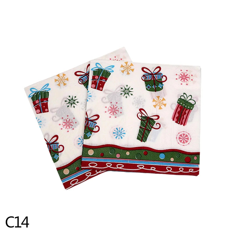 20pcs Christmas Napkins Merry Christmas Decoration Paper Napkins for New Year