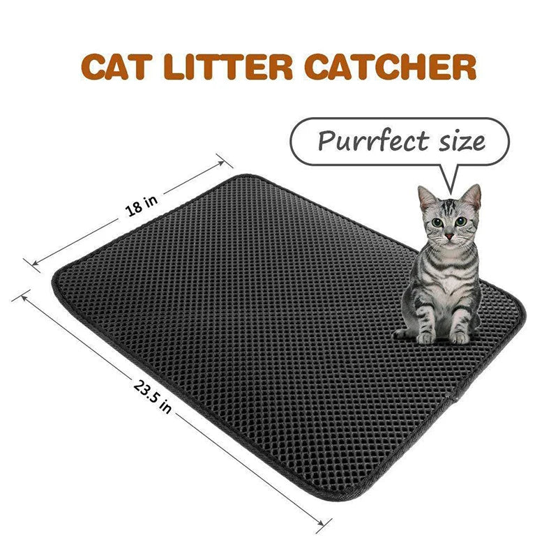 CAWAYI KENNEL Waterproof Double-Layer Non-Slip Cat Litter Catcher Mat Household