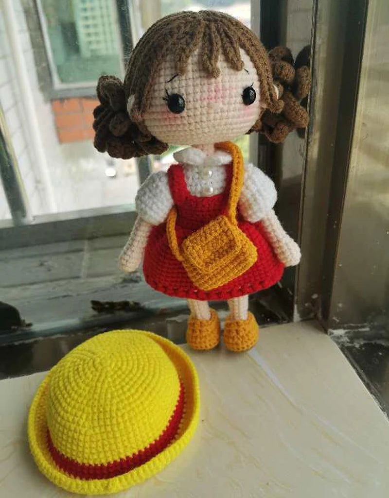 Knitting Dolls Kid Xiaomei Sister Girls With Hat Crochet Yarn Soft