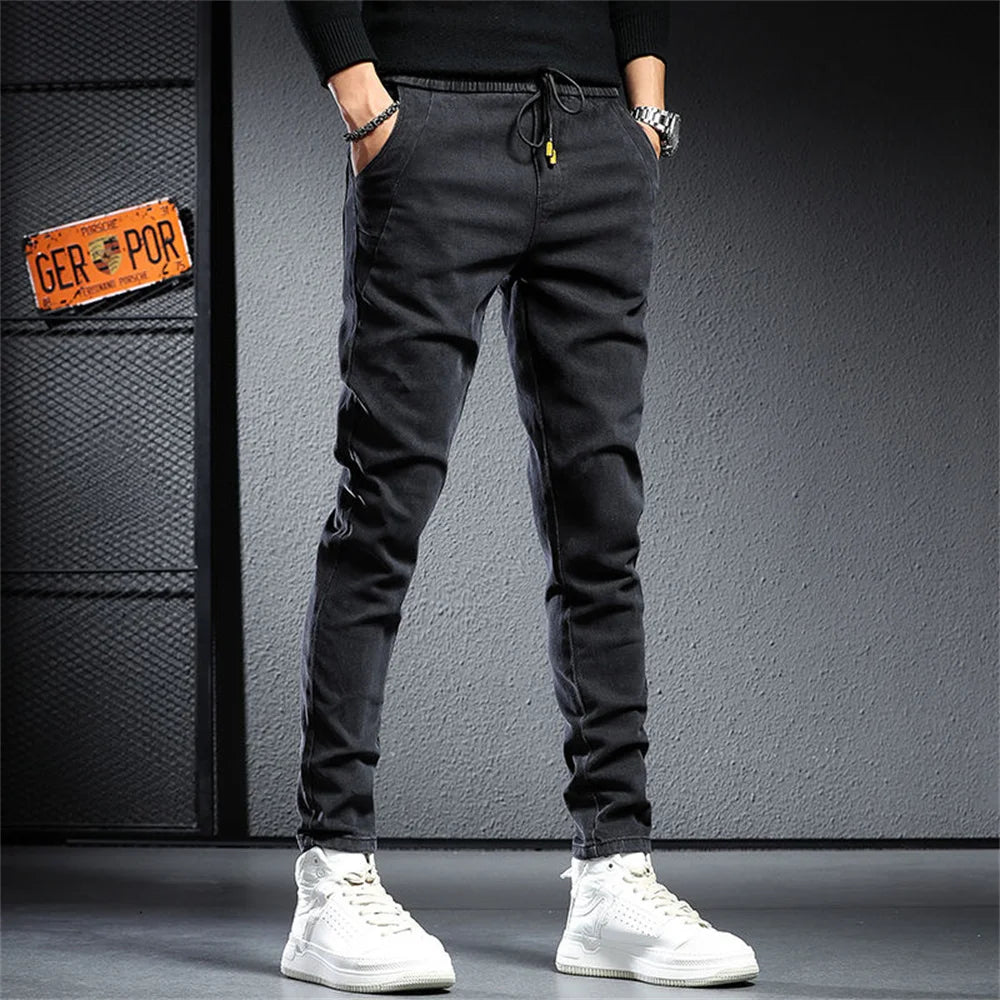 Spring Summer Black Gray Cargo Jeans Men Streetwear Denim Jogger Baggy Pants Men