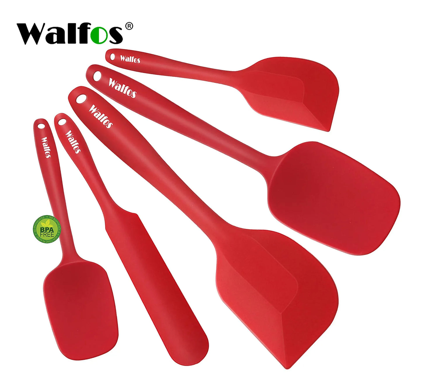 Walfos 5pcs/Set Non-Stick Silicone Spatula Baking Pastry Kitchen Utensil