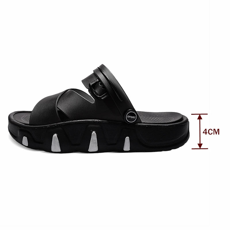 Summer Men Slippers New Fashion Comfort Thick Bottom Height-Increasing Sandals