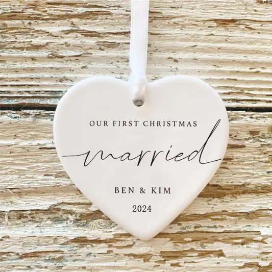 First Christmas Married Ornament Mr Mrs Tree Christmas Ornament