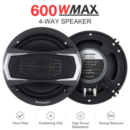 2pcs 6 Inch 600W 4 Way Car Speakers Music Stereo Full Range Frequency Subwoofer