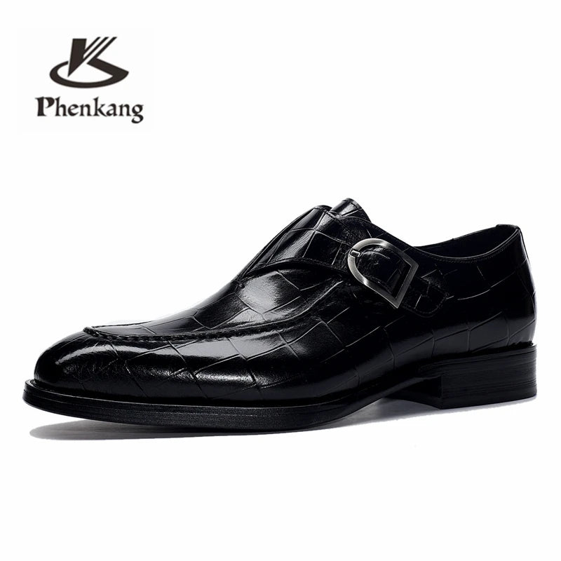 Men Leather Shoes Business Dress Suit Shoes Men Brand Bullock Genuine