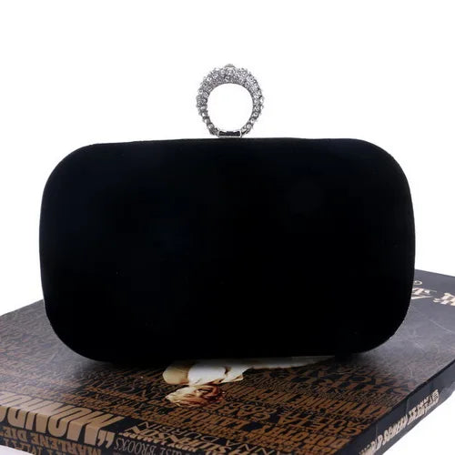 SEKUSA Clutch Evening Bags Crown Rhinestones Evening Bags Purse  Shoulder Bag