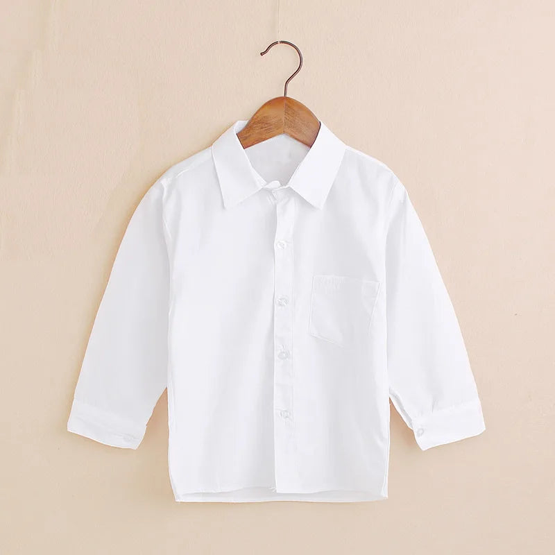 Plain White Baby Boys Shirts Children Clothes Classic Top Kids Tee Cotton