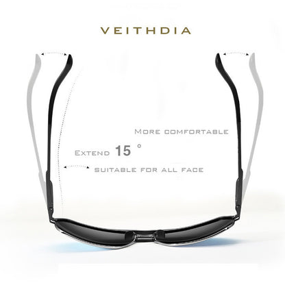 VEITHDIA Men Sun Glasses Aluminum Polarized UV400 Lens Driving Sunglasses