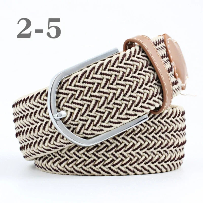 ZLD 60 Colors Female Casual Knitted Pin Buckle Men Belt