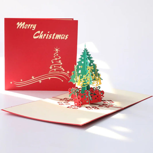 2024 Merry Christmas Pop Up Greeting Card 3D Christmas Blessing Card