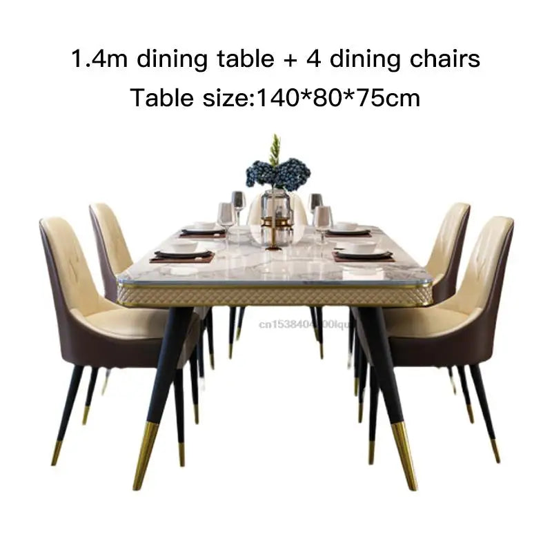 Light Luxury Dining Room Table Kitchen Furniture Marble Tabletop Home Furniture