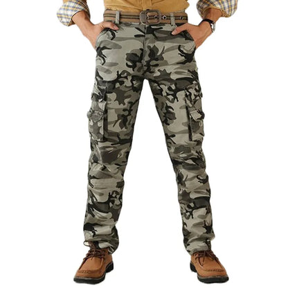 Spring Autumn Men Cargo Pants Cotton High Quality Camouflage Straight