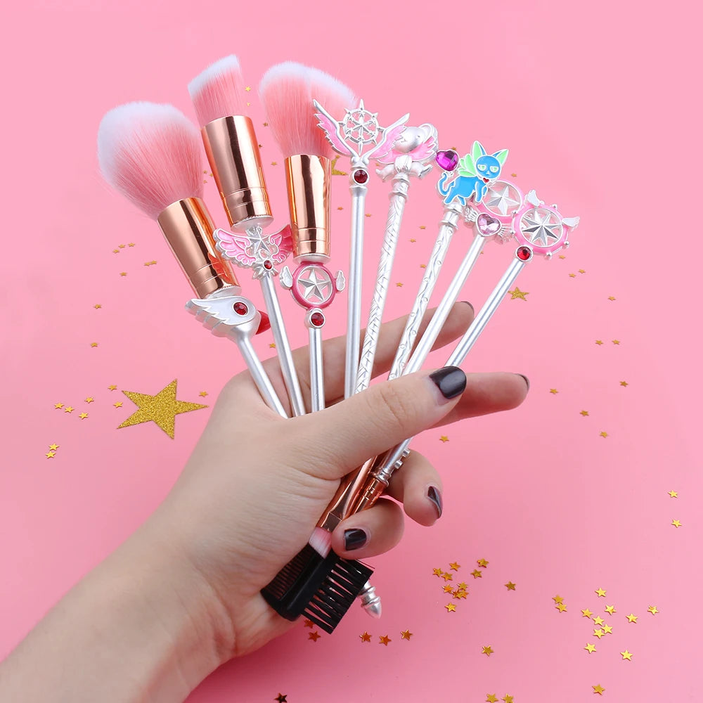 White Cardcaptor Sakura Makeup Brushes Set Tools Kit Eye Liner Shadow