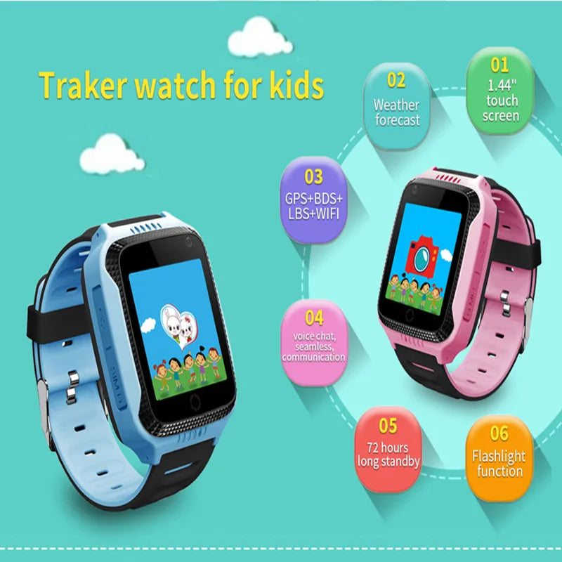 Kids Watch Smartwatch GPS Tracker SOS Call Location Flashlight Children Watches