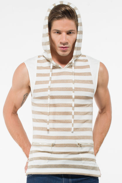 Men's Sleeveless Gold Hoodie