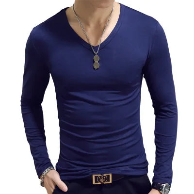 Men T Shirt Long Sleeve Cotton Spring Autumn Thermal Undershirt Mens T Shirts