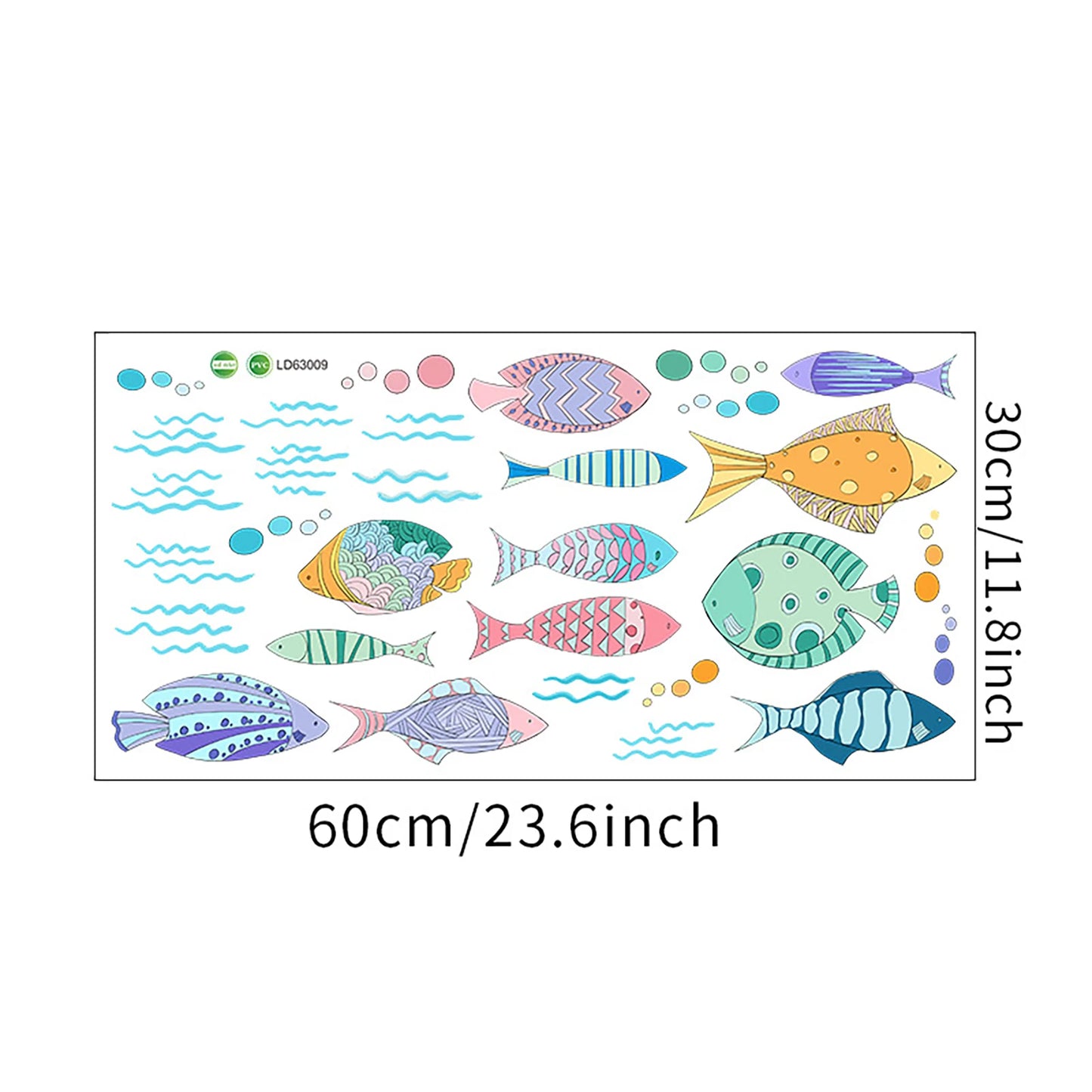 Fish Wall Stickers Bathroom Wall Sticker Wallpaper Wall Art for Kids Ocean Theme