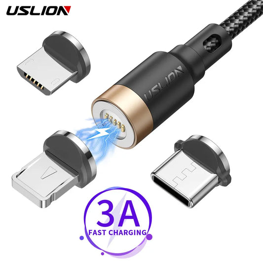 USLION 3A Fast Charging USB Cable Type C for Xiaomi Samsung for Iphone 11 XR