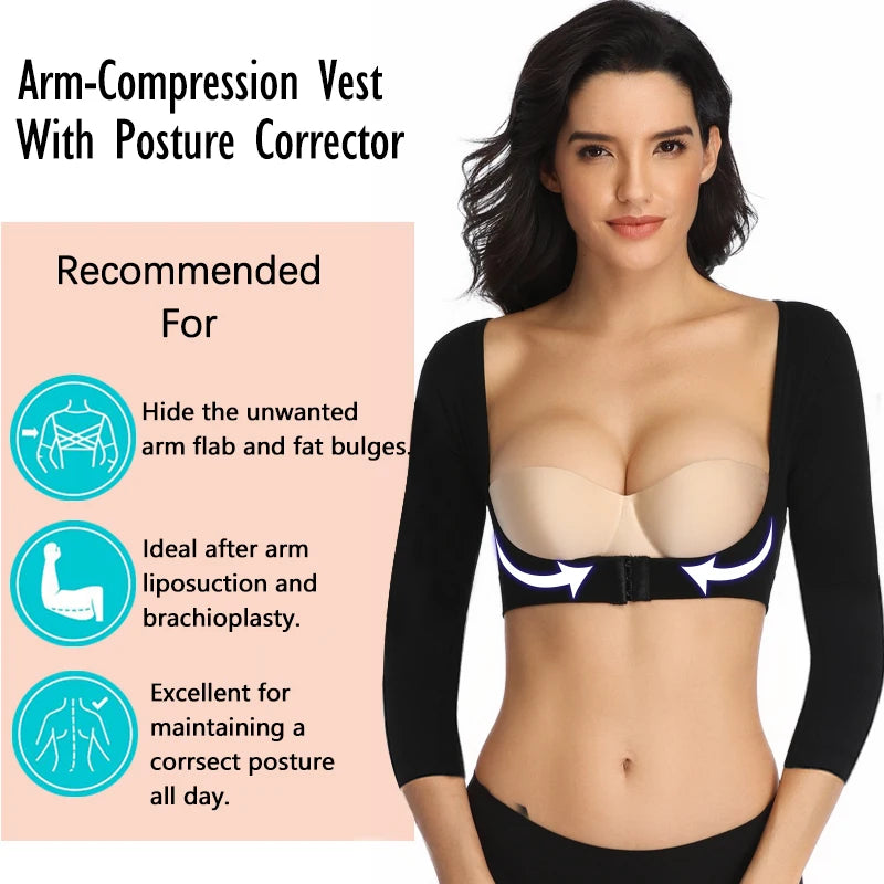 Upper Arm Shaper Post Surgical Slimmer Compression Sleeves Posture Corrector