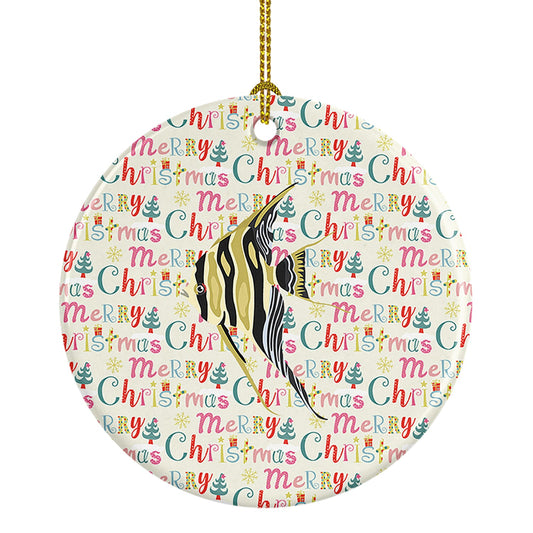 Angelfish Christmas Ceramic Ornament