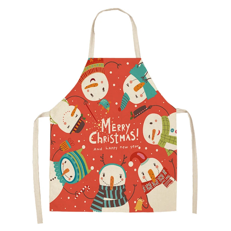 Linen Merry Christmas Apron Christmas Decorations for Home