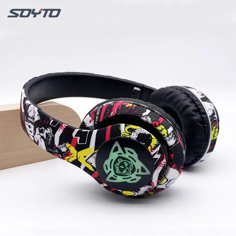 Shuoyin P35 JBI Graffiti Wireless Bluetooth Casque Audifono P35 Casque Cuffie