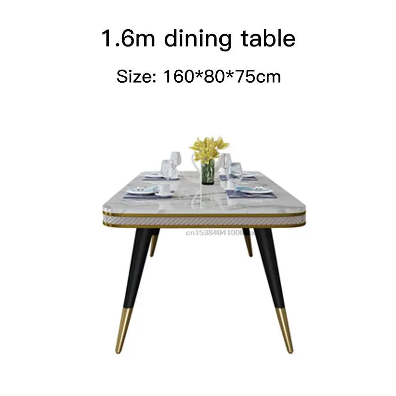 Light Luxury Dining Room Table Kitchen Furniture Marble Tabletop Home Furniture