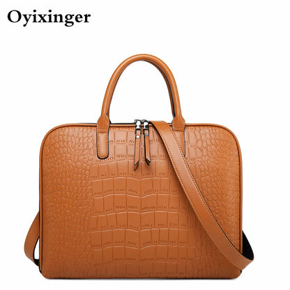 Ladies Computer Handbags for Women Office Handbag Girls Leather Shoulder Bag