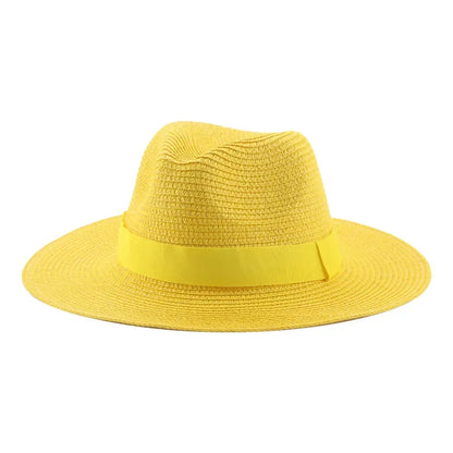 Hats for Women Bucket Sun Hats Ribbon Band Men Hat Straw Summer Panama Formal