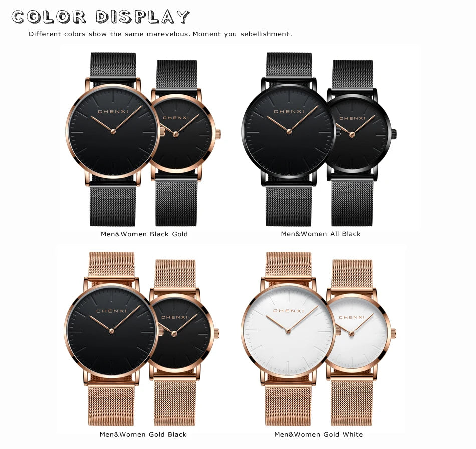 CHENXI Brand Fashion Lovers Wristwatches Women Dress Watches Women Quartz-Watch