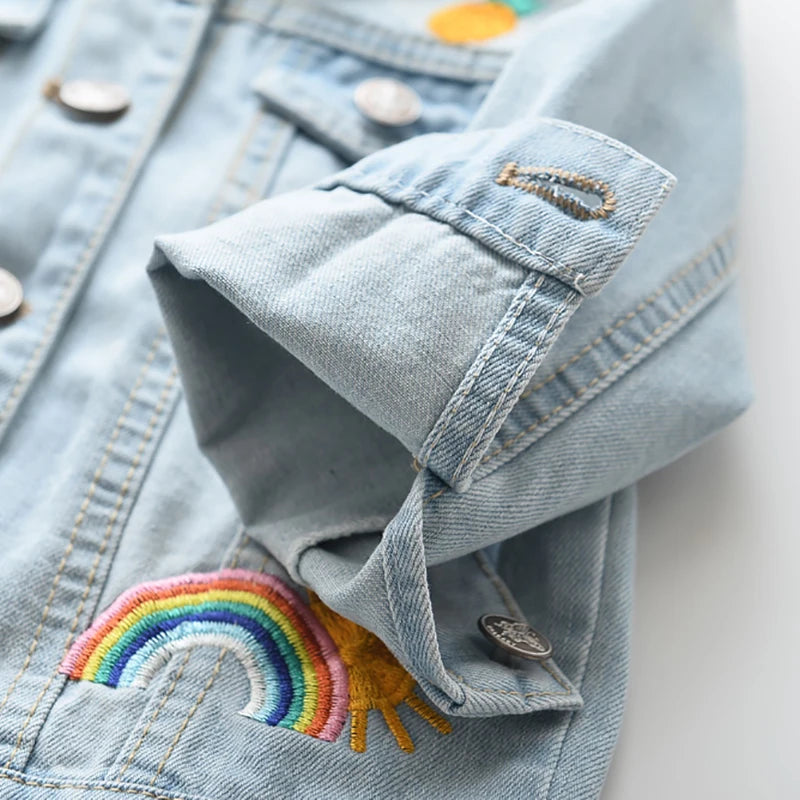 Girls Denim Jackets Children Jacket Unicorn Embroidery Jeans jacket