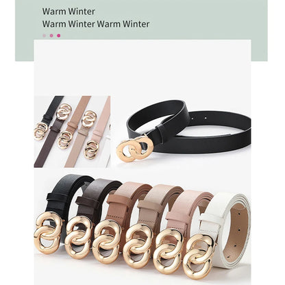 Pu Leather Belt Women Waist Luxury Black Belts for Jeans Dresses Woman