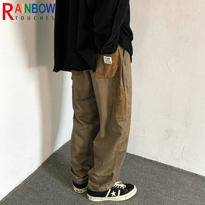 Rainbowtouches 2022 New Men's Cargo Pants Fashion Leisure Sports Wide Leg Style