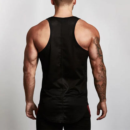 Bodybuilding Clothing Mesh Tank Tops Men Gym Stringer Sleeveless Shirt Fitness