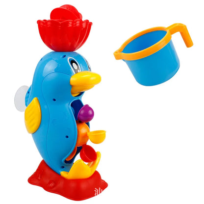 Kids Shower Bath Toys Cute Yellow Duck Waterwheel Elephant Toys Baby Faucet