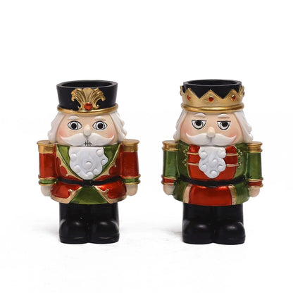 Decoration Home New Year 2025 Resin Nutcracker Candle Holder Gift