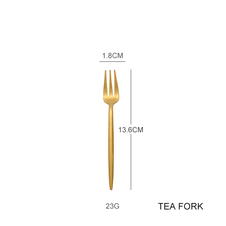 Stainless Steel 304 Matte Gold Flatware Hotel Luxury Dinnerware Spoon and Fork