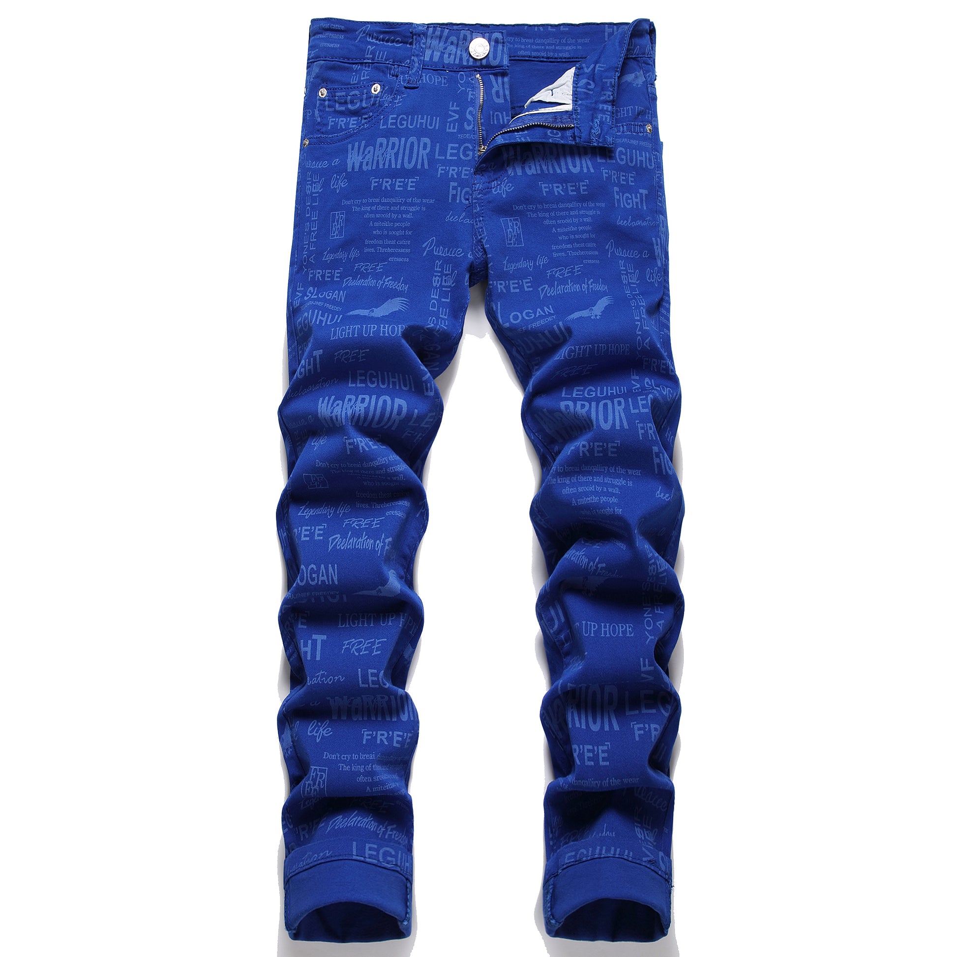 Rts Mens Badge Hole Patch Denim Jeans Men Patchwork Denim Pants Jean Trousers