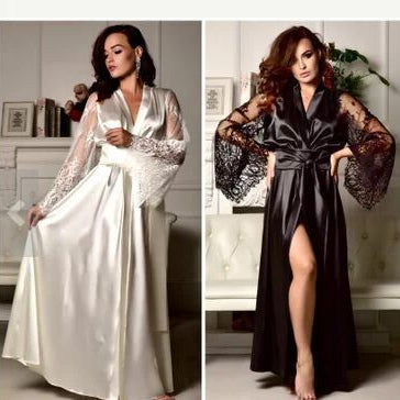 LW-Cheap Price Satin Women Sexy Lingerie Ladies Nightgown Long Dress Pyjamas