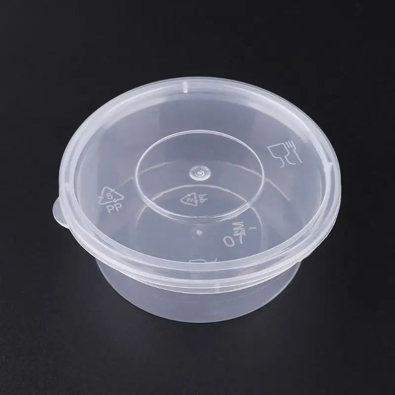 10pcs Kitchen Disposable Plastic Sauce  Pot Chutney Container With Lid Slime.