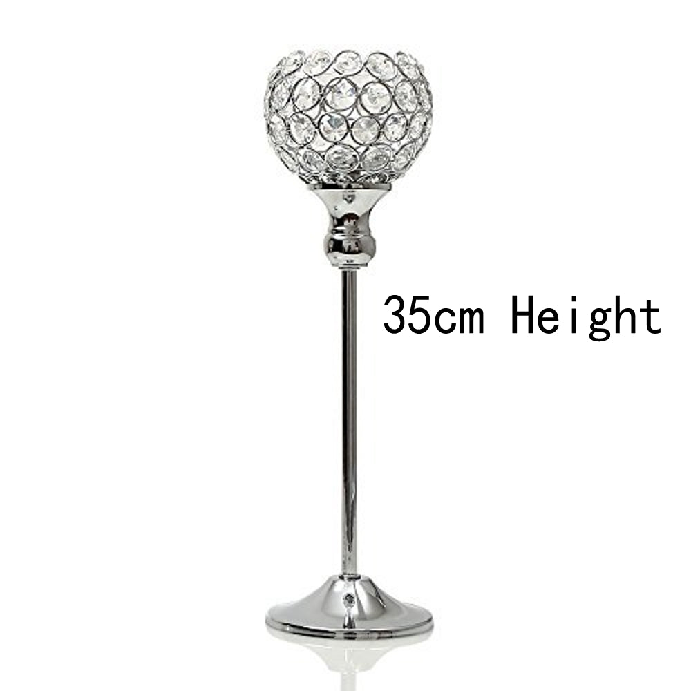 Home Decoration Metal Candlesticks for Candles Crystal Tealight Centerpieces